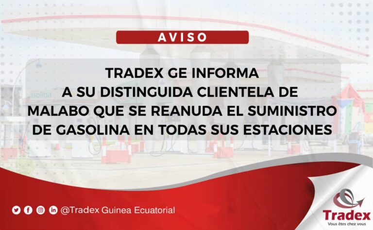 TRADEX restablece el suministro de combustible en Malabo tras escases