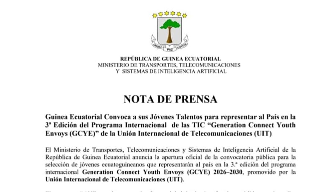 Guinea Ecuatorial busca a cuatro jóvenes para representar al país en un programa internacional de la UIT